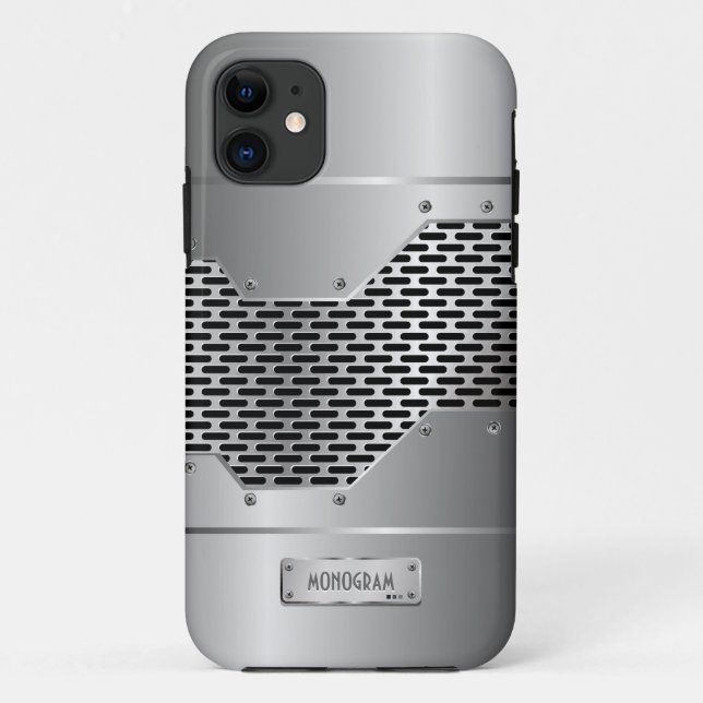 Silver Grey Shiny Metallic Look Pattern Case-Mate iPhone Case (Back)