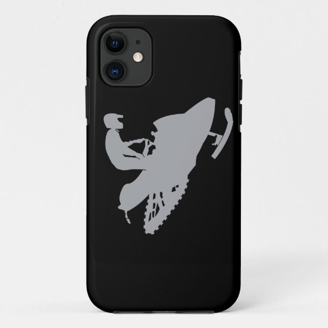 Silver Grey Snowmobiler Case-Mate iPhone Case (Back)