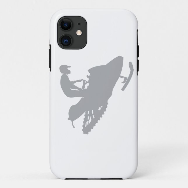 Silver Grey Snowmobiler Case-Mate iPhone Case (Back)