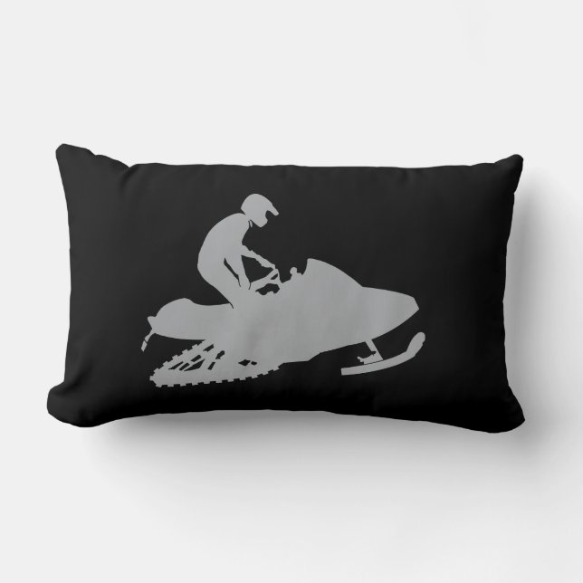 Silver Grey Snowmobiler Lumbar Cushion (Front)