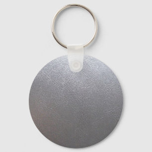 SILVER Grey Sparkle : Leather Look Finish Key Ring