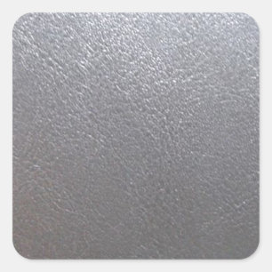 SILVER Grey Sparkle : Leather Look Finish Square Sticker
