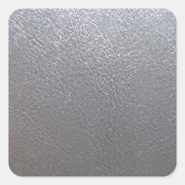 SILVER Grey Sparkle : Leather Look Finish Square Sticker (Front)
