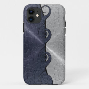 Silver Grey Stainless Metallic Swirl Pattern 2 iPhone 11 Case