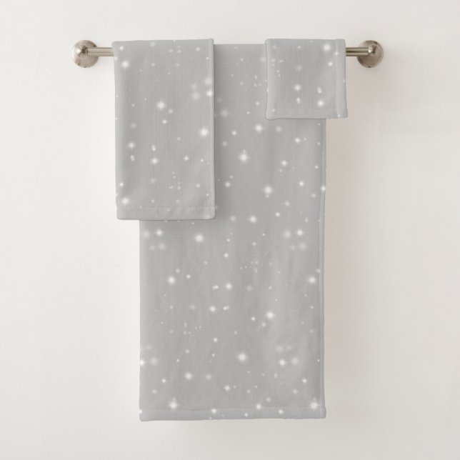 Silver Grey Starlight Bath Towel Set (Insitu)