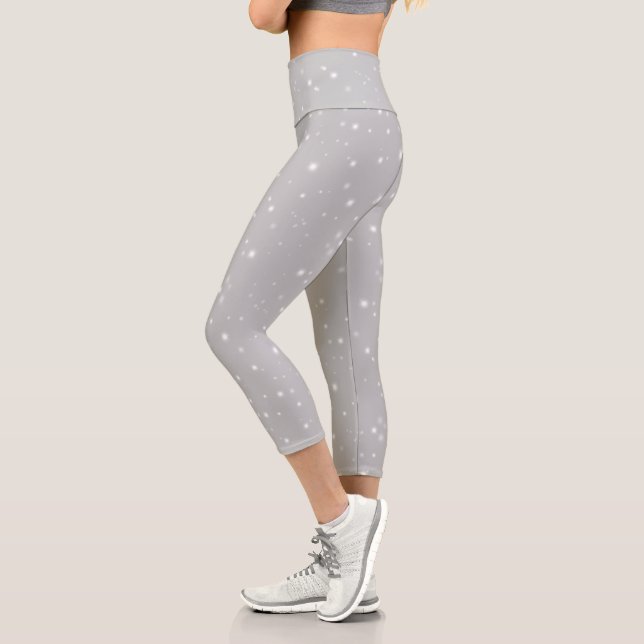 Silver Grey Starlight Capri Leggings (Left)