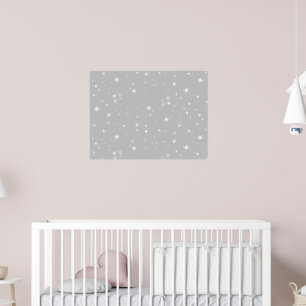 Silver Grey Starlight Pattern Poster