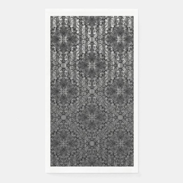 Silver Grey Striped Hollywood Regency Pattern Napkin (Front)