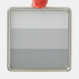 Silver Grey Striped Metal Ornament