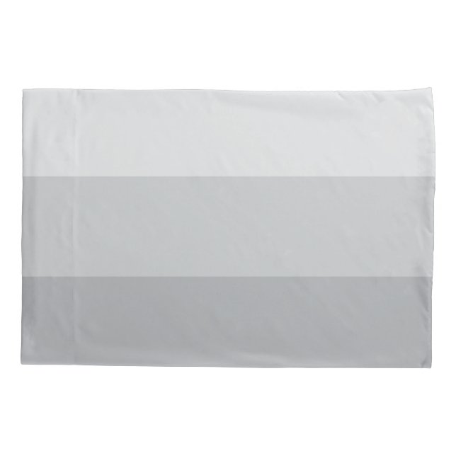 Silver Grey Striped Pillowcase (Back-Left)