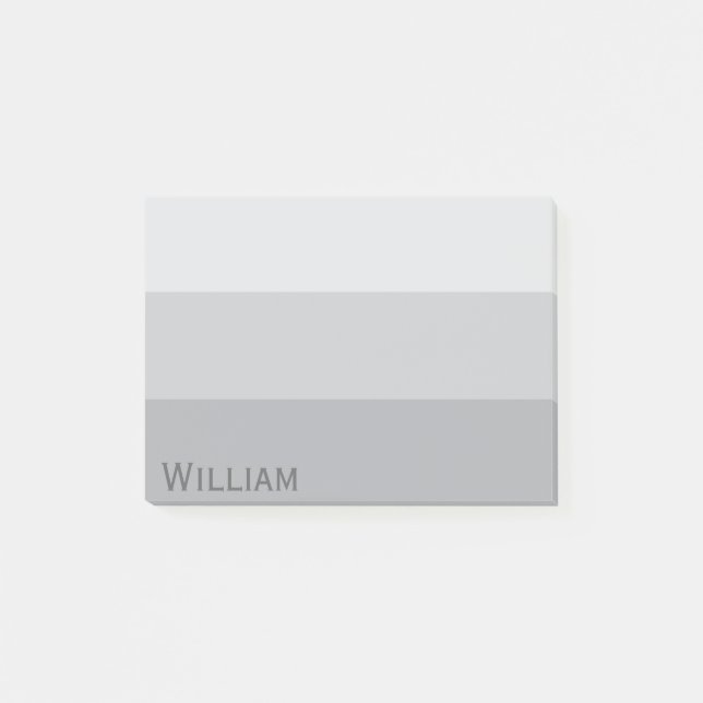 Silver Grey Striped Post-it Notes (Front)