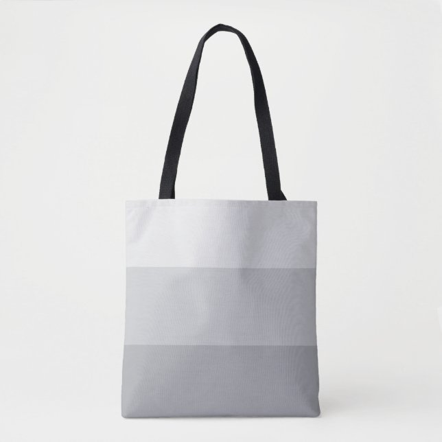 Silver Grey Striped Tote Bag (Front)