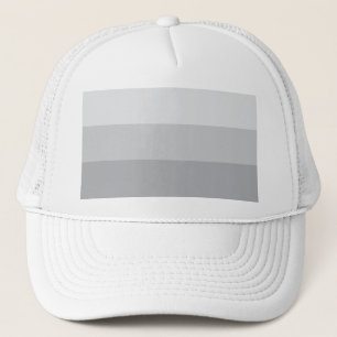 Silver Grey Striped Trucker Hat