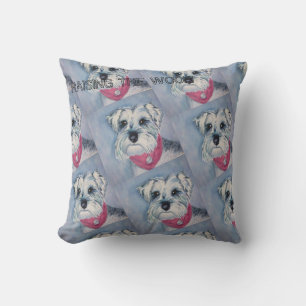 SILVER GREY SWEET SCHNAUZER CUSHION