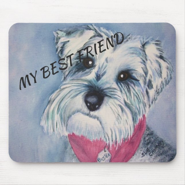 SILVER GREY SWEET SCHNAUZER MOUSE PAD (Front)