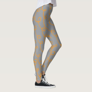 Silver Grey Tangerine Shine Leggings