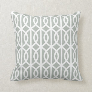 Silver Grey Trellis Pillow