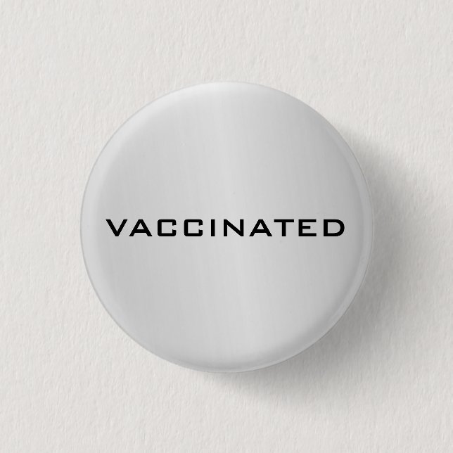 Silver Grey Vaccinated Coronavirus Pandemic 3 Cm Round Badge (Front)