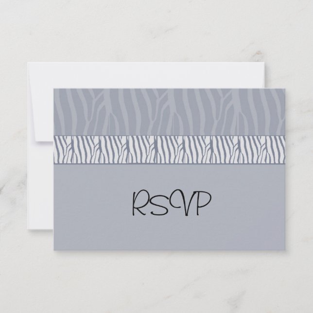 Silver Grey Wedding RSVP Card (Front)