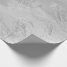 Silver Grey White Marble Molten Metallic Shiny