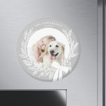 Silver Grey & White Simple Christmas Wreath Photo  Magnet<br><div class="desc">Holiday photo magnet with a simple Christmas wreath. For more advanced customisation of this design,  please click the DESIGN TOOL BUTTON above!</div>