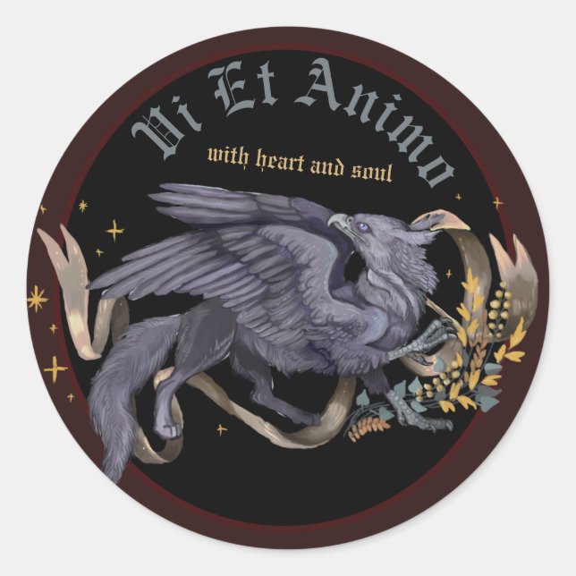 Silver Gryphon  Classic Round Sticker (Front)