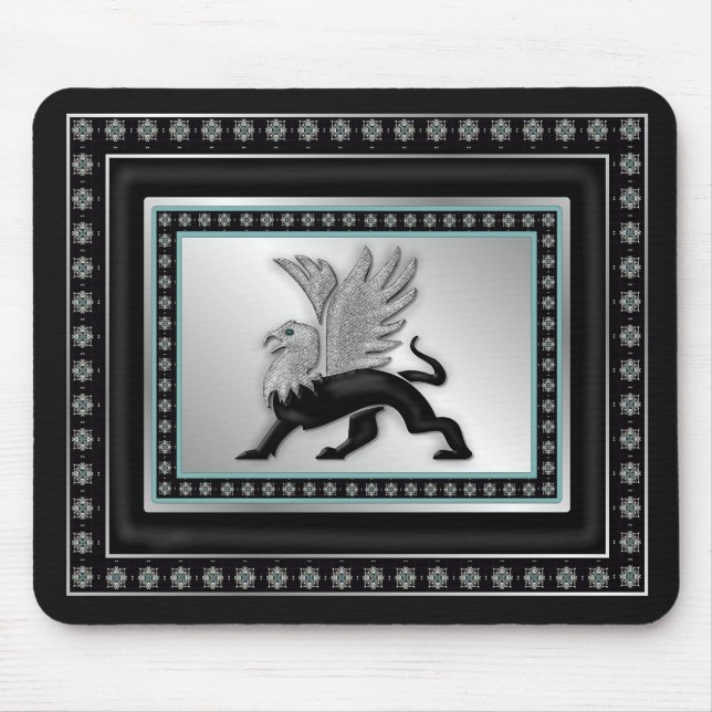 Silver Gryphon Mouse Pad (Front)