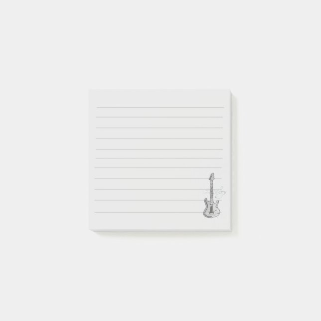 Silver Guitar Post-it Note (Front)