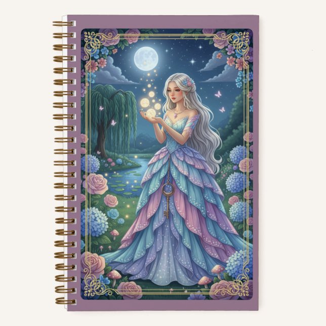 Silver Hair Fairy & Shimmering Petal Gown Journal (Front)