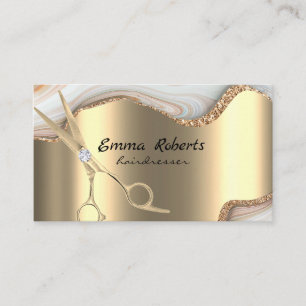 Silver Hairdresser Gradient Glitter Modern Business Card
