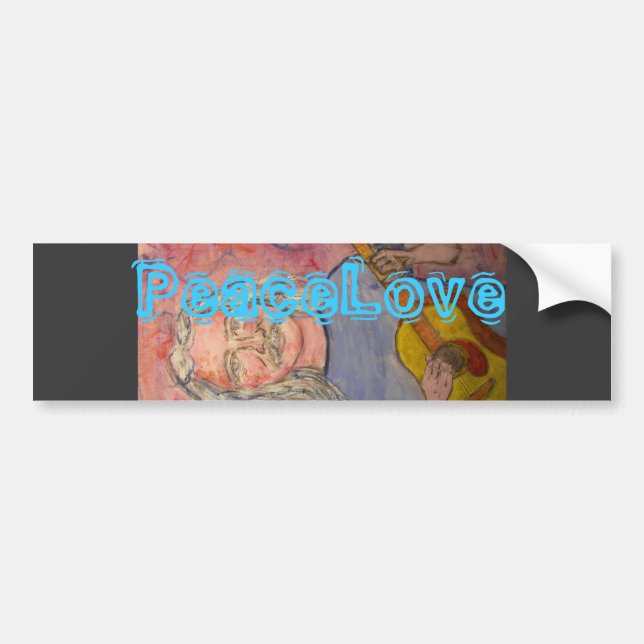silver haired folk rocker PeaceLove Bumper Sticker (Front)