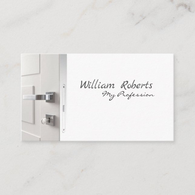 Silver Handle Door Visiting Card Design (Front)