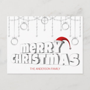 Silver Hanging Decoration Holiday Postcard