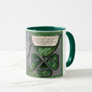 Silver Harp, Shamrock, St. Patrick's Day, Vintage Mug