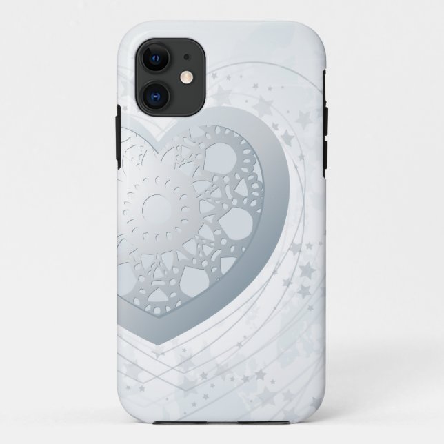 Silver heart, iPhone 5 case (Back)