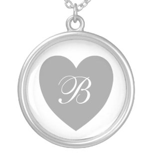 Silver Heart Monogrammed Necklace