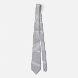Silver heart pattern tie