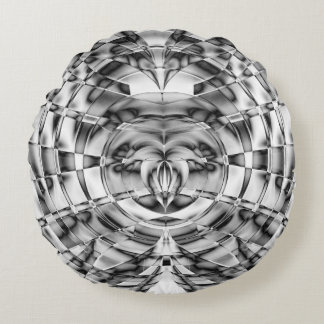 Silver Heart Round Cushion
