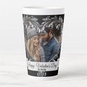 Silver Heart Valentine's/Anniversary Latte Mug