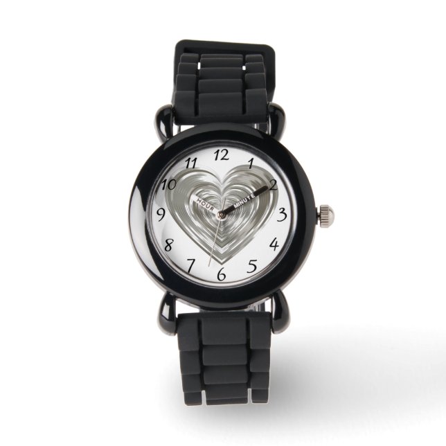 Silver heart watch (Front)