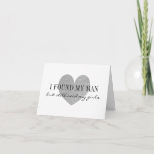 Silver heart Will you be my bridesmaid cards