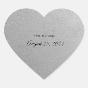 Silver Heart with Text Stickers