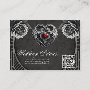 Silver heart with wings. enclosure card