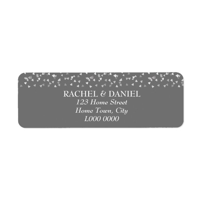 Silver Hearts Address Label Return Address Label (Front)