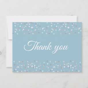 Silver Hearts Confetti Script Thank You