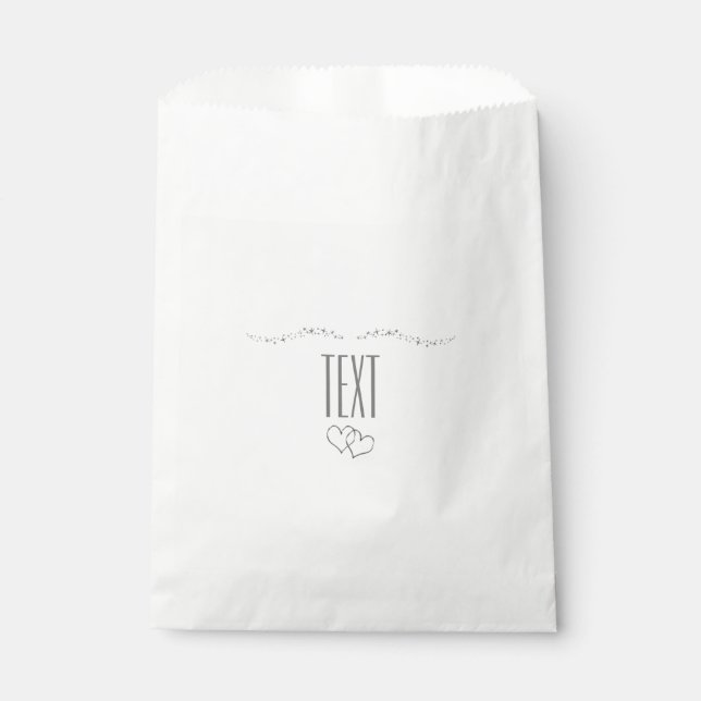 Silver Hearts & Sparkle Bridal Shower Favour Bags (Front)