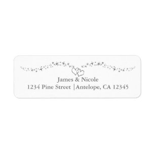 Silver Hearts & Sparkle Wedding Address Labels