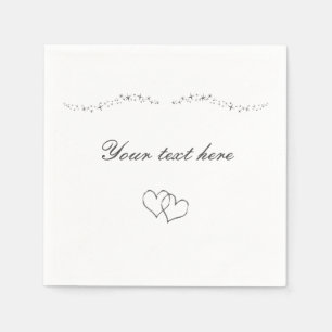 Silver Hearts & Sparkle Wedding Napkins