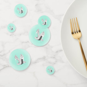 Silver Heels on Mint Confetti