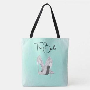 Silver Heels on Mint Tote Bag